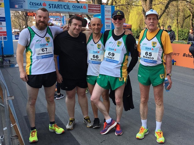 Le CM Monthey &agrave; l'arriv&eacute;e des 5km v&eacute;t&eacute;rans &agrave; Podebrady [E. Tardi]